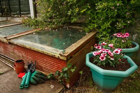 Gardeners cold frame Stock Photos