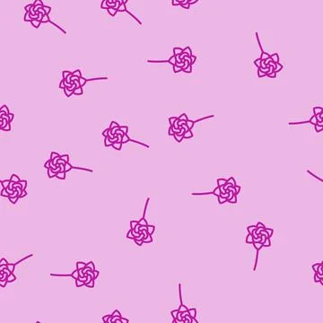 Gardenia blossom spring line vector seamless pattern 스톡 일러스트