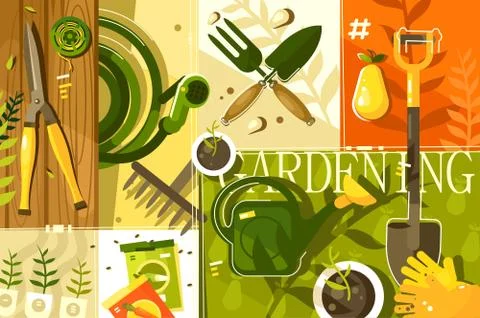 Gardening abstract background Stock Illustration