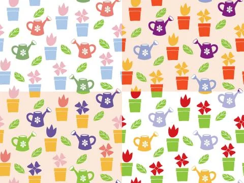 Gardening background seamless pattern Stock Illustration
