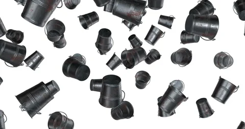 Gardening Buckets falling slow motion Stock Footage 249744880
