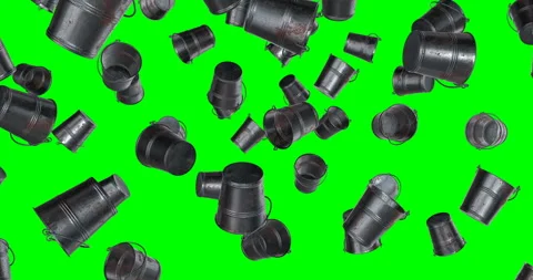 Gardening Buckets falling slow motion Stock Footage 249744946