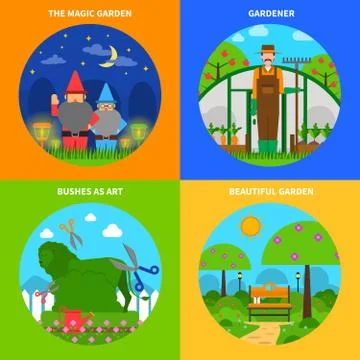 Gardening concept set 库存插图