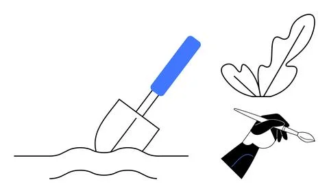 Gardening, creativity, artistic expression, nature connection, sustainability Stock Illustration