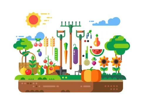 Gardening Design concept Stock Illustration