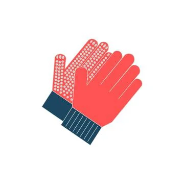 Gardening flat colored gloves for work Stock Illustration