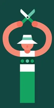 Gardening Flat design Stock Illustration