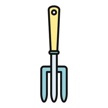 Gardening hand fork icon representing garden tool Stock Illustration