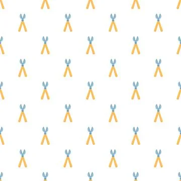 Gardening hand pruner tools repeating pattern background Stockillustratie