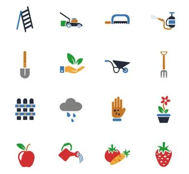 Gardening icon set Illustrazione stock