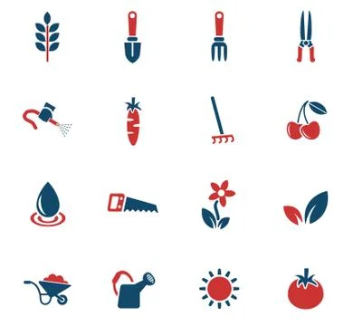Gardening icon set Stock Illustration