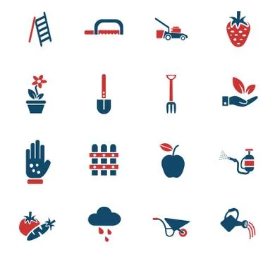 Gardening icon set Illustrazione stock