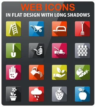 Gardening icon set Illustrazione stock