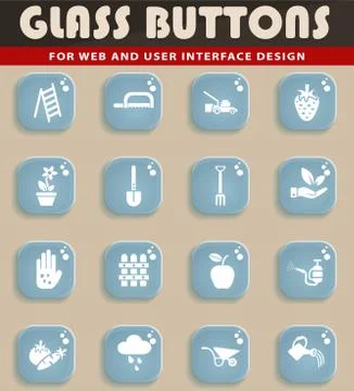 Gardening icon set Illustrazione stock