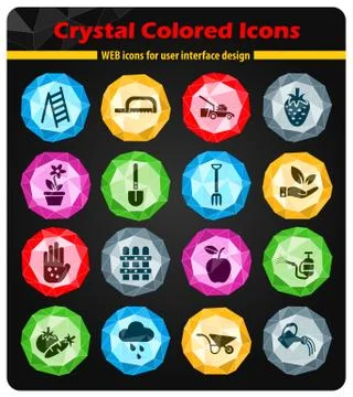 Gardening icon set Illustrazione stock