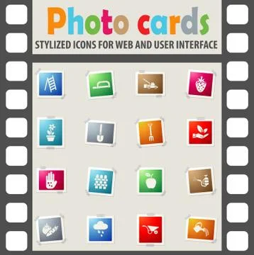 Gardening icon set Illustrazione stock