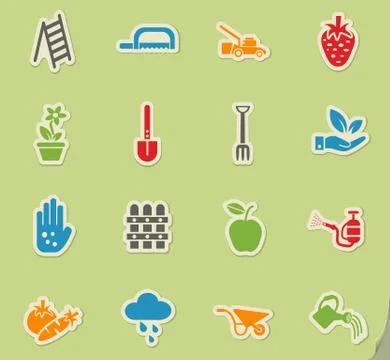 Gardening icon set Illustrazione stock