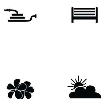 Gardening icon set Stock Illustration