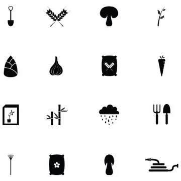 Gardening icon set Stock Illustration