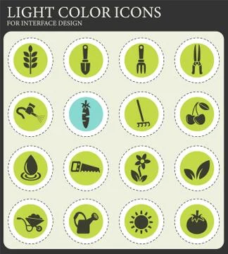 Gardening icon set Illustrazione stock