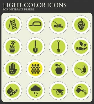 Gardening icon set Illustrazione stock