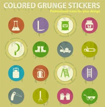Gardening icon set Illustrazione stock