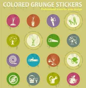 Gardening icon set Illustrazione stock