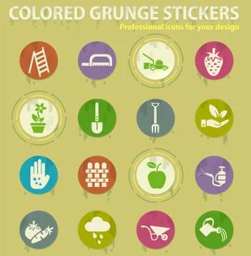 Gardening icon set Illustrazione stock