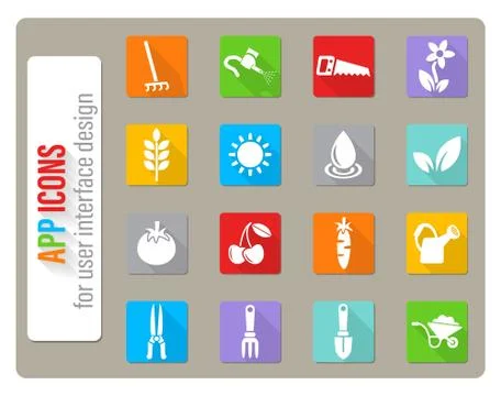 Gardening icon set Illustrazione stock