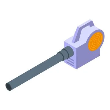 Gardening leaf blower cleaning tool blowing dry leaves in the autumn Stock Illustration