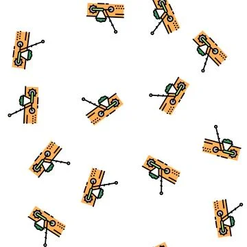 Gardening machine vector seamless pattern 库存插图
