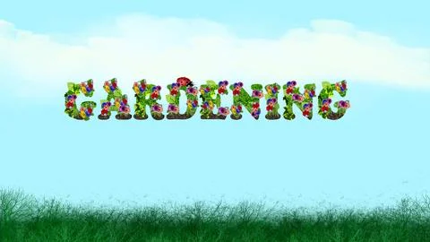 Gardening Meadow Background Image Illustrazione stock