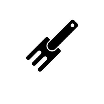 Gardening Pitchfork, Garden Fork Solid Flat Vector Icon Isolated on White Bac Illustration