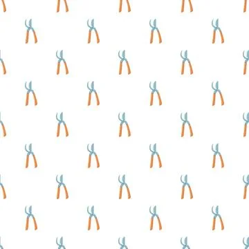Gardening pruning shears creating a seamless pattern Illustrazione stock