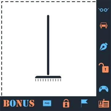 Gardening Rake icon flat Illustrazione stock