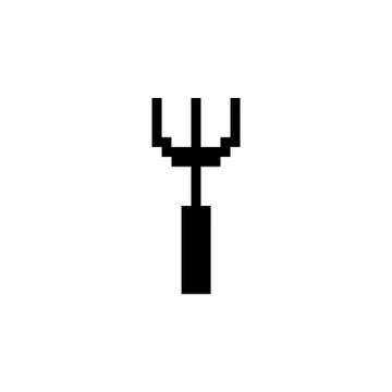 Gardening rake. Pixel icon. Tool vector illustration Illustrazione stock