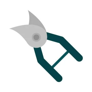 Gardening, scissors pruning tool flat icon style Stock Illustration