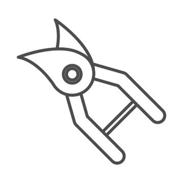 Gardening, scissors pruning tool line icon style Stock Illustration