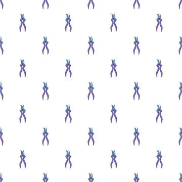 Gardening secateurs pattern repeating on white background Stock Illustration