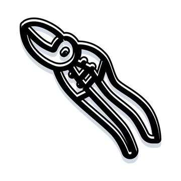 Gardening secateurs tool for pruning plants illustration Stock Illustration