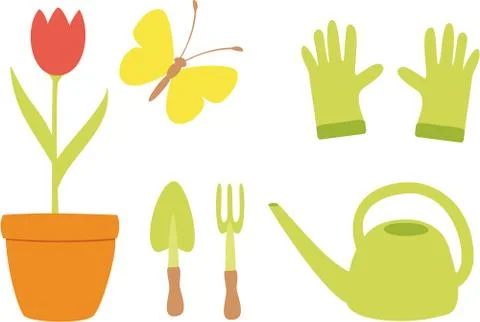 Gardening set Stock Illustration