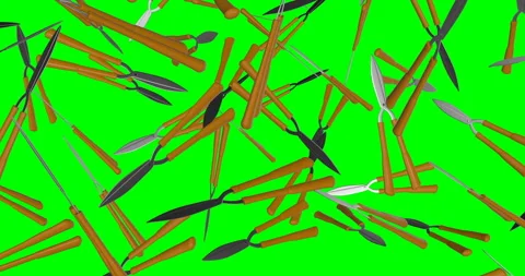 Gardening Shears falling slow motion Stock Footage 249766285