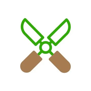 Gardening shears icon. Concept of pruning, trimming, and landscaping. Stock Illustration