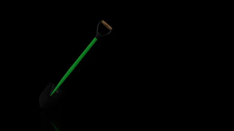 Gardening Shovel turns on itself - loop animation Stock Footage 253678403