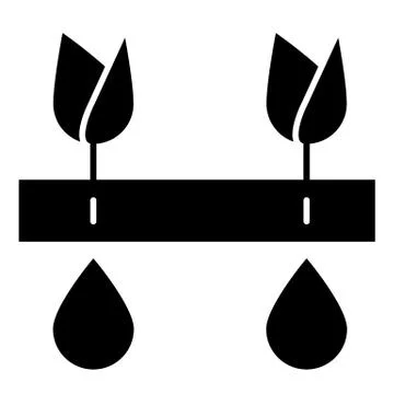 Gardening solid icon. Flower care vector illustration isolated on white Stock Illustration