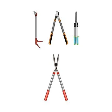 Gardening tools assortment for pruning and landscaping work Stock Illustration