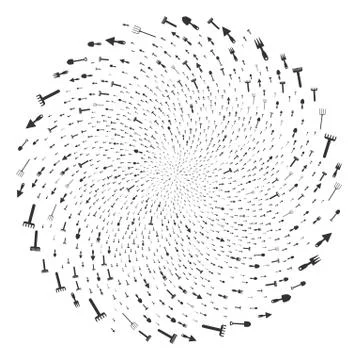 Gardening Tools Centrifugal Exploding Globula 스톡 일러스트