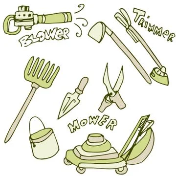 Gardening tools icon set Stock Illustration