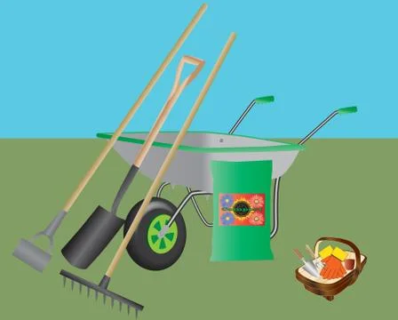 Gardening tools Illustrazione stock