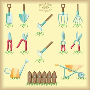 Gardening tools Stock Illustration